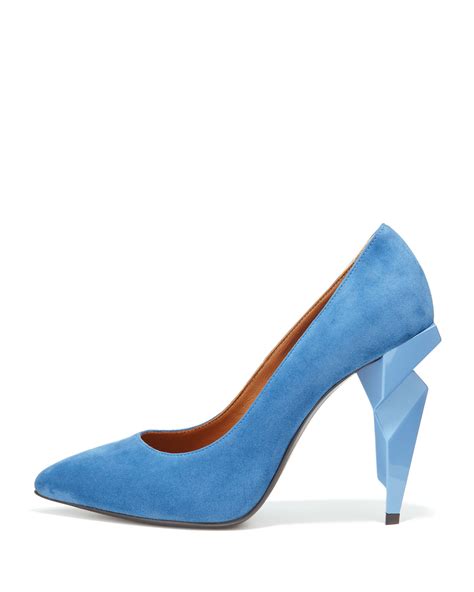 blue suede diamond fendi